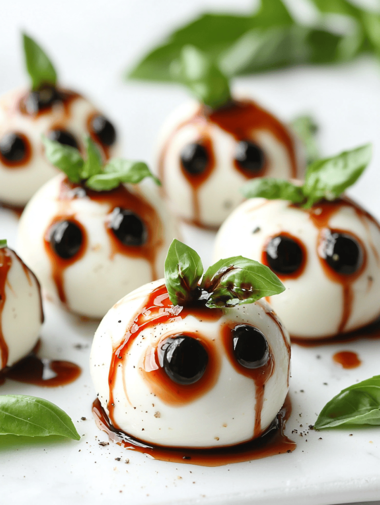 Spooktacular Halloween Eyeball Caprese Bites